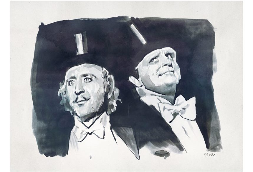Gene Wilder and Peter Boyle in Young Frankenstein (1974) | art by Tony Stella